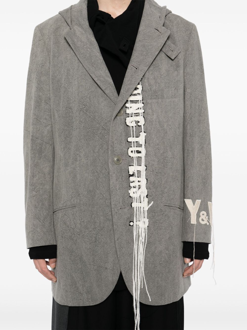 Logo-Print Wool Hooded Jacket