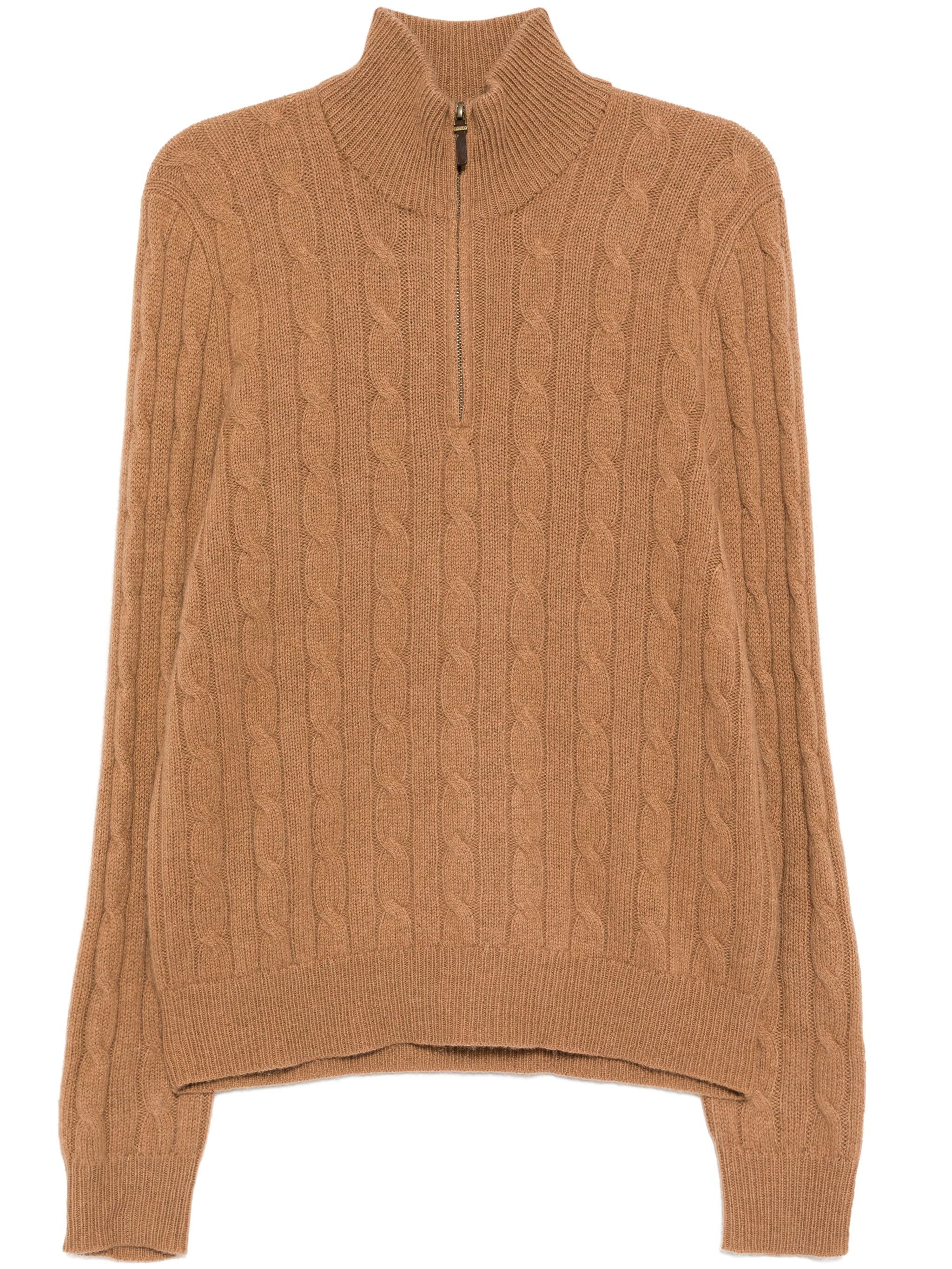 Cable-Knit Quarter-Zip Sweater