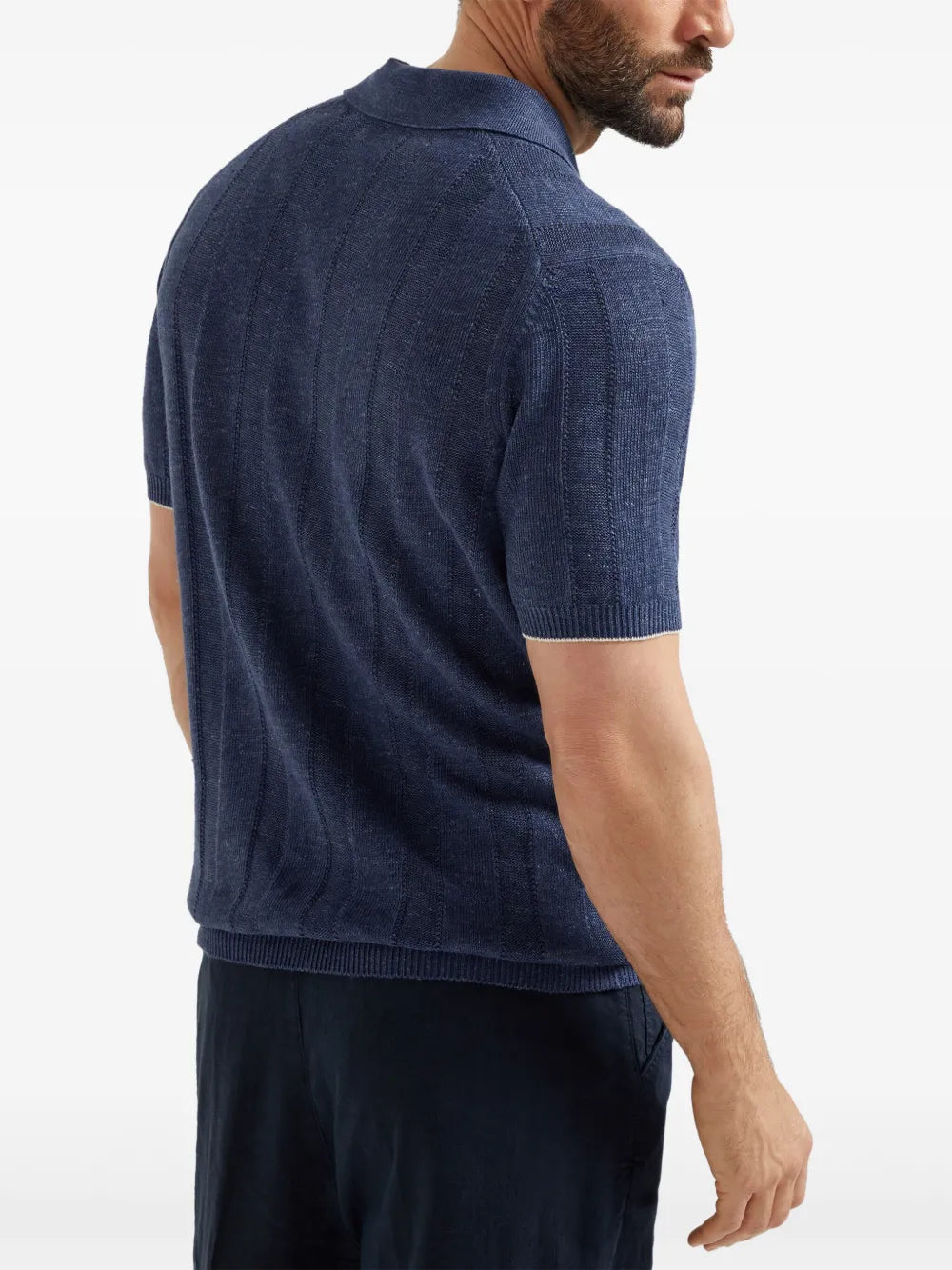 Ribbed Knit Polo