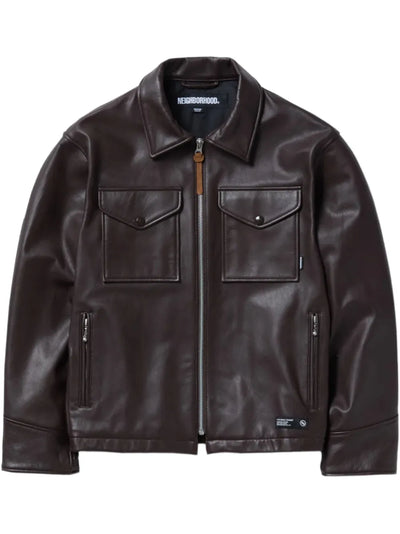 Patch Pocket Leather Jacket