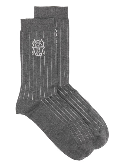 Intarsia-Knit Logo Socks