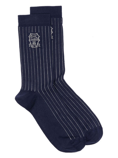 Intarsia-Knit Logo Socks