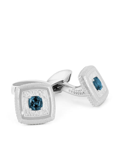 Stone-Detail Square Cufflinks