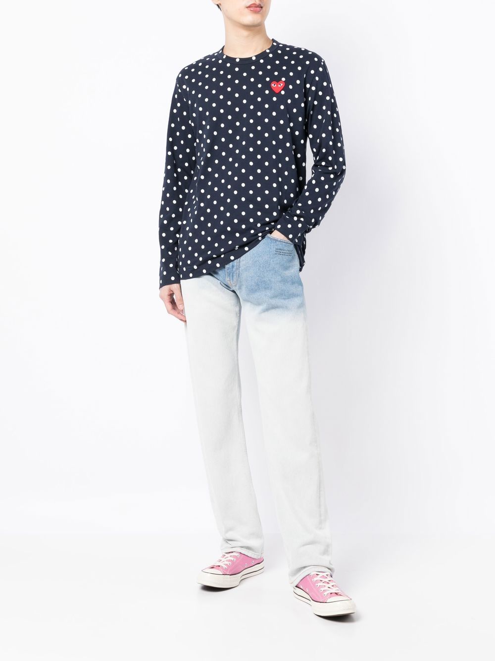 Polka-Dot Long-Sleeve T-Shirt