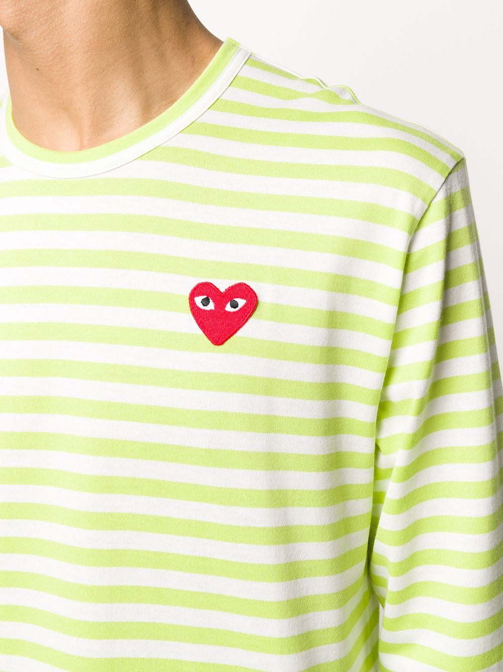 Striped Heart-Logo T-Shirt