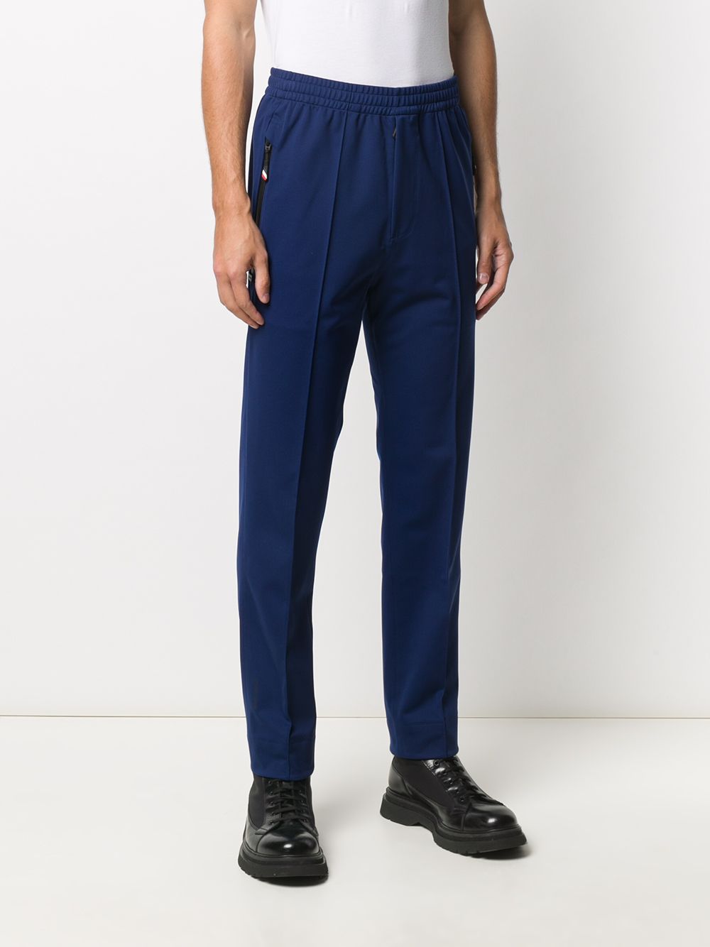 Tapered Piped-Trim Track Pants