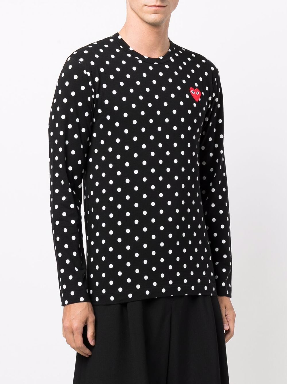 Polka Dot-Print Long-Sleeved T-Shirt