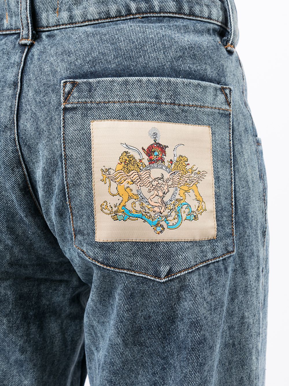 Rear Logo-Patch Jeans