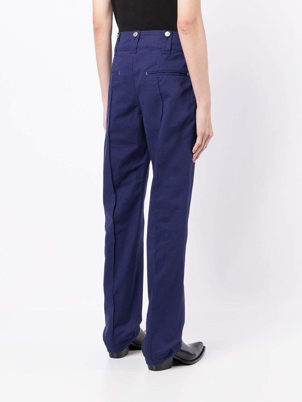 Pressed-Crease Cotton Straight Trousers