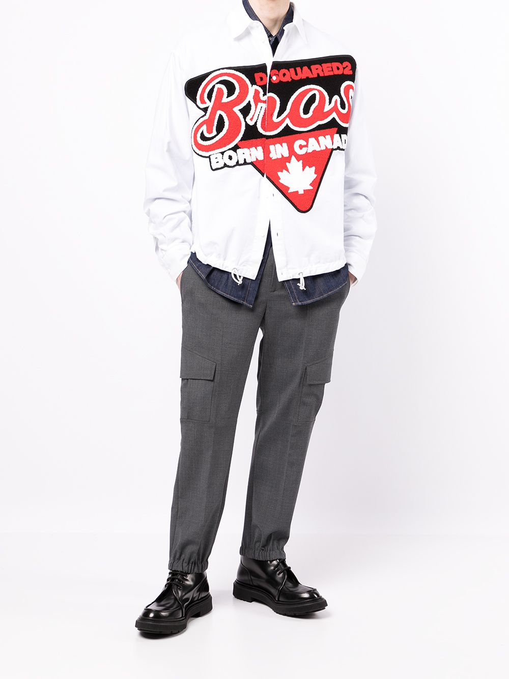 Logo-Patch Long-Sleeve Shirt