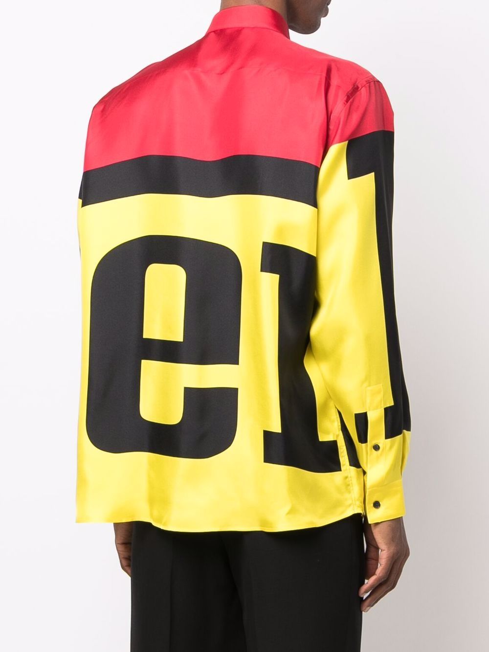 Logo Colour-Block Silk Shirt