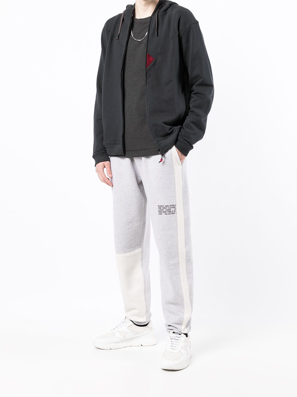 Panelled Zipped Hoodie