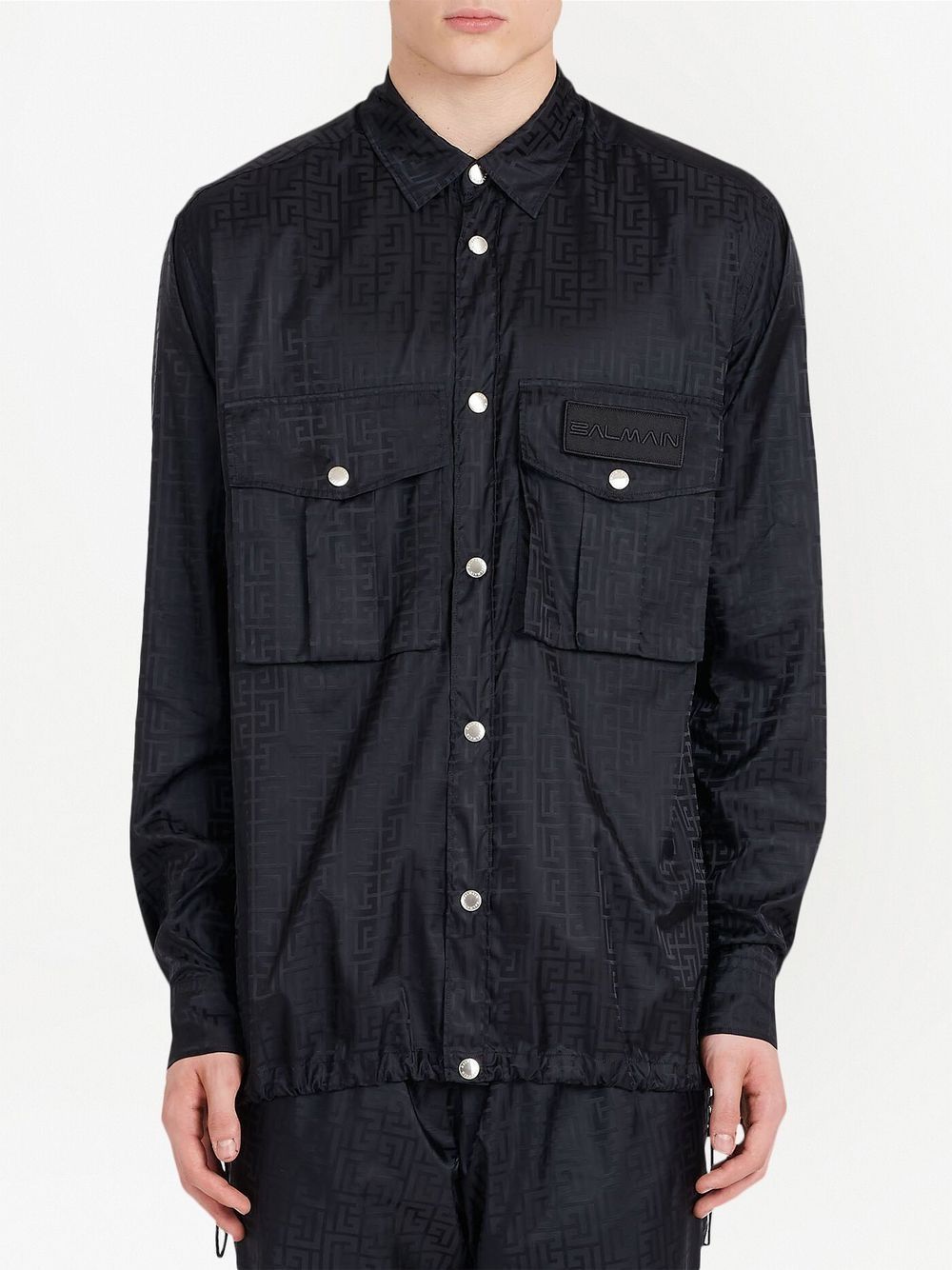 Monogram Button-Up Over Shirt