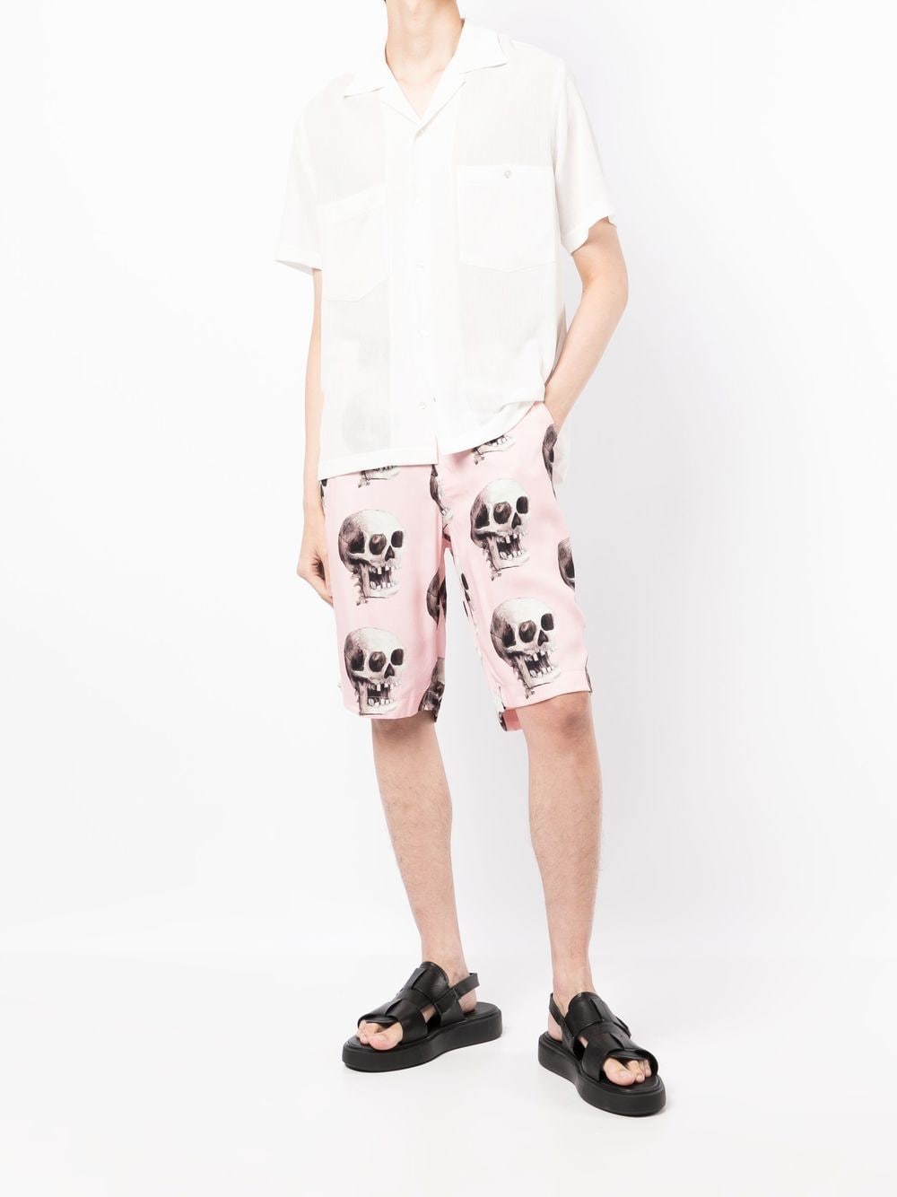 Skull Graphic-Print Bermuda Shorts