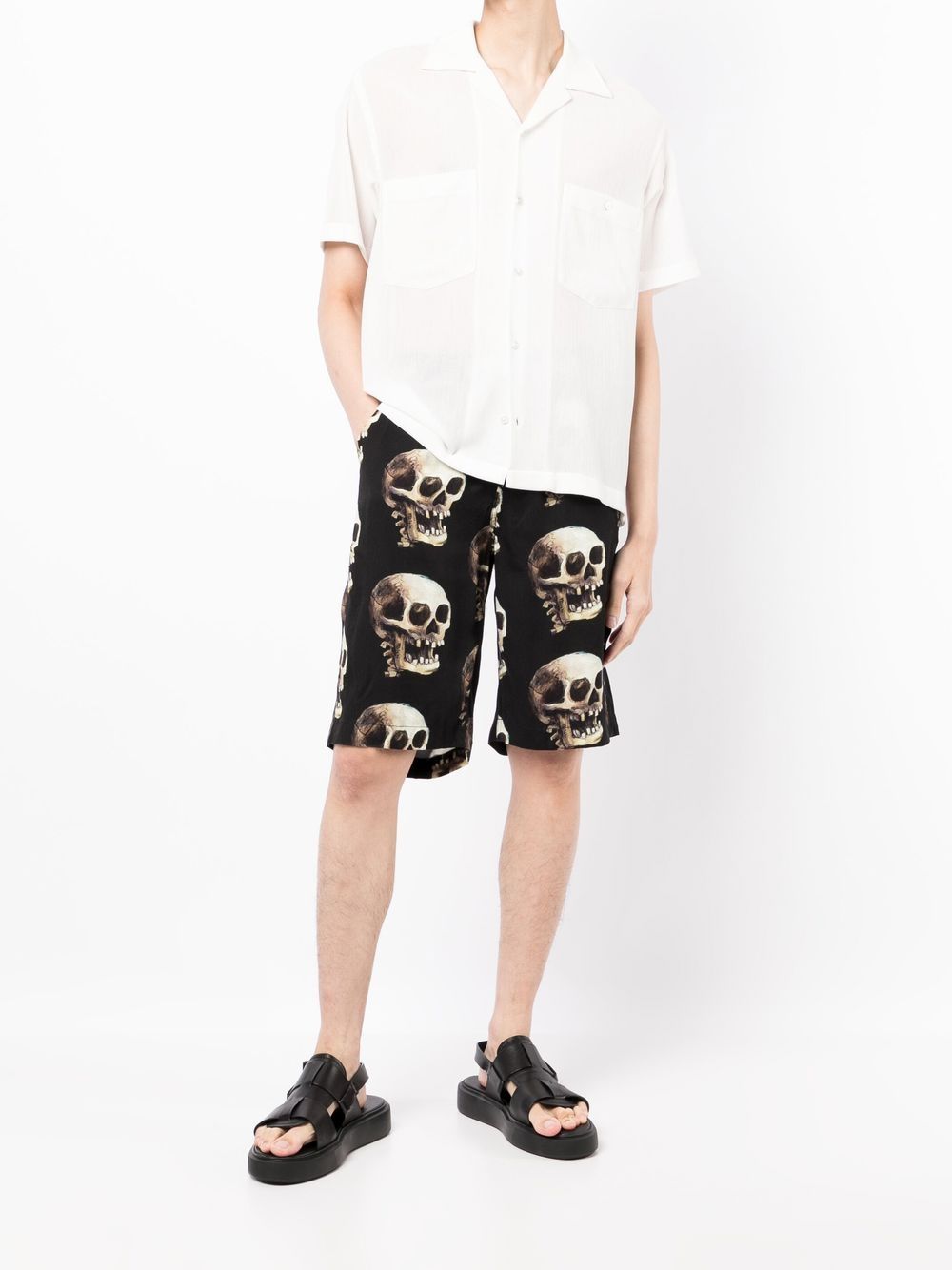 Skull Graphic-Print Bermuda Shorts