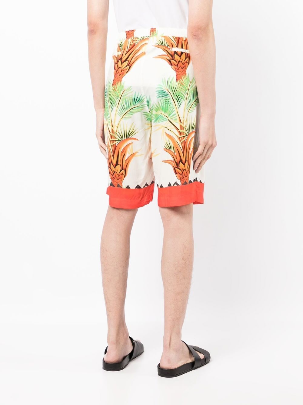 Date Palm Motif-Print Bermuda Shorts