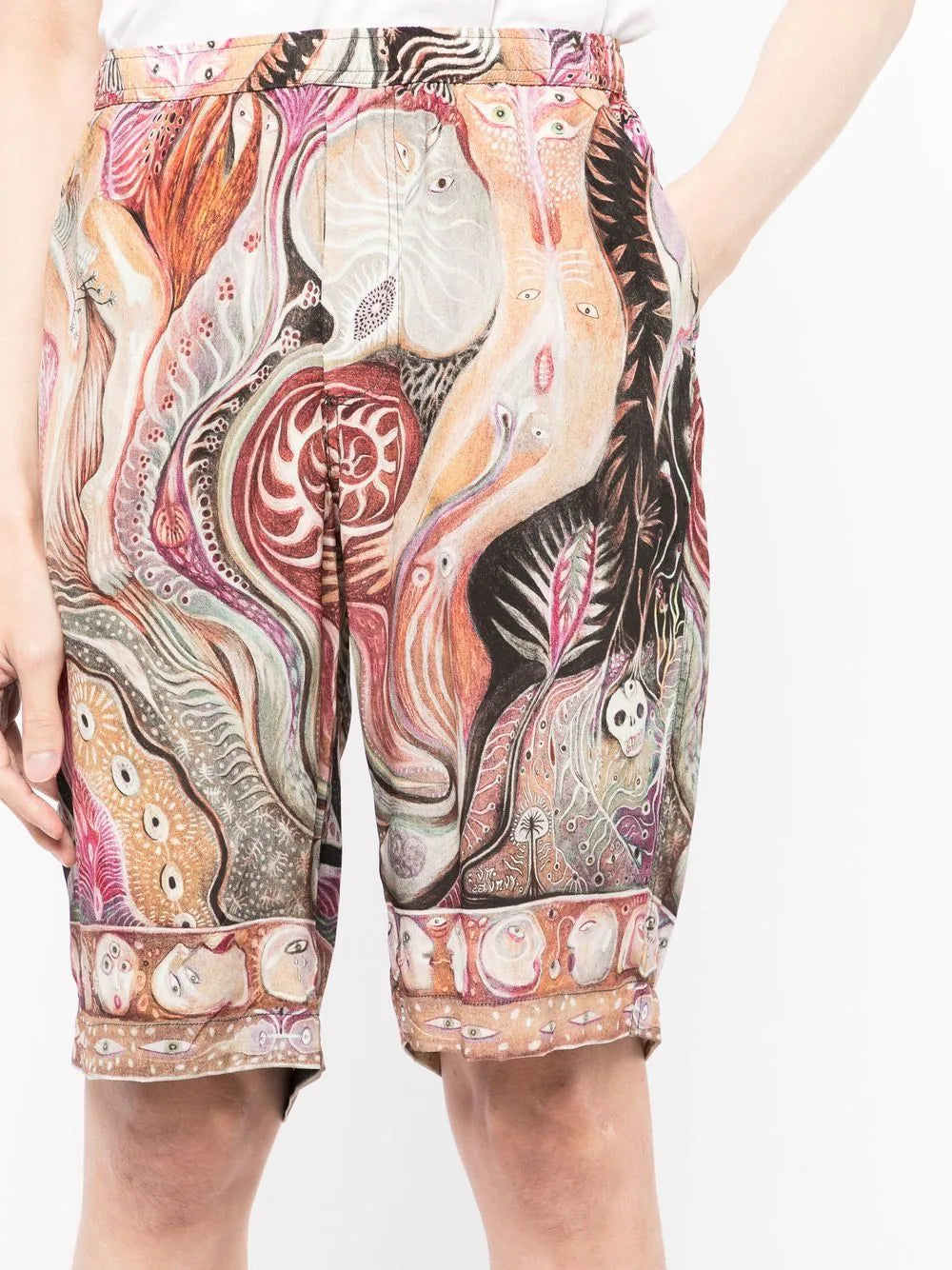 Dark Star Graphic-Print Silk Shorts