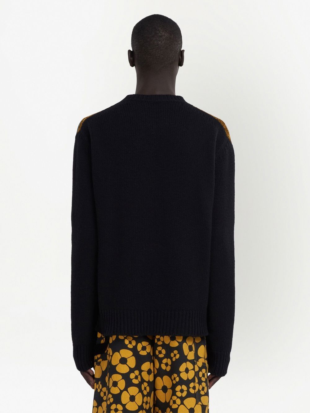 Velvet-Effect Logo Knit Jumper