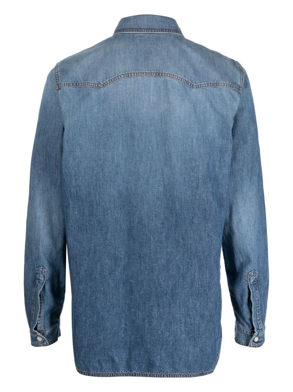 Press-Stud Fastening Denim Shirt