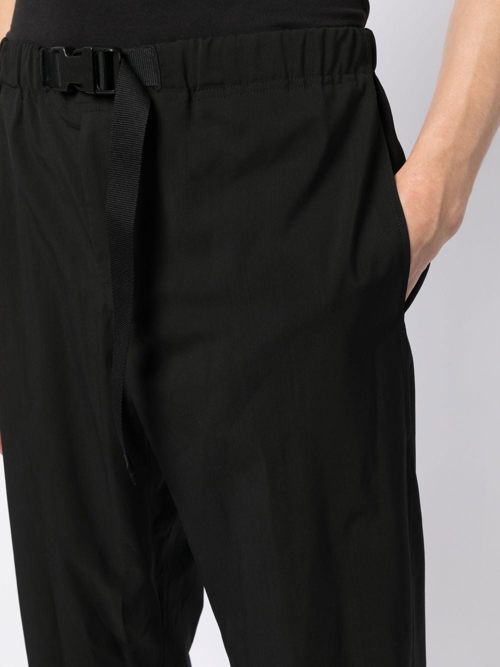 Belted Tapered-Leg Trousers