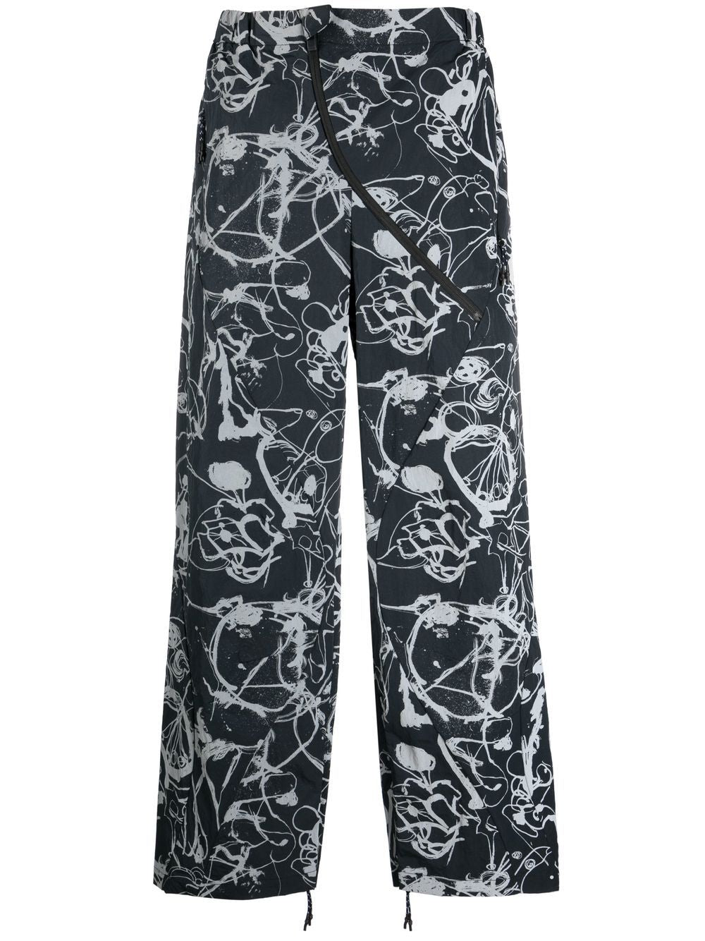 Abstract-Print Straight-Leg Trousers