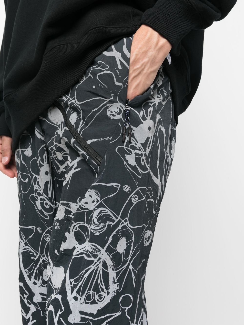 Abstract-Print Straight-Leg Trousers