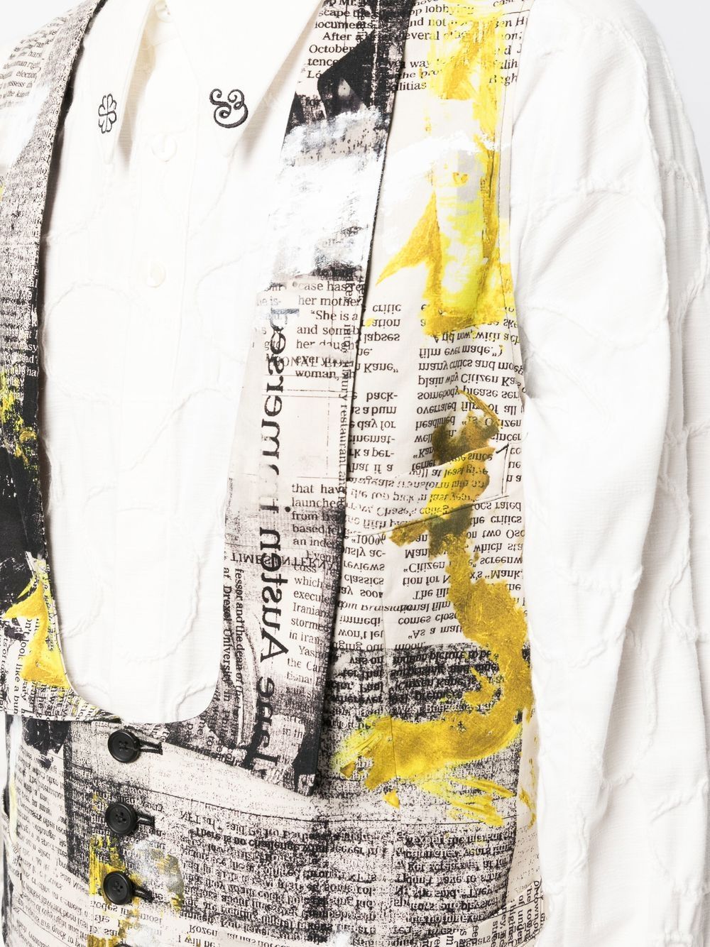 Newspaper-Print Waistcoat