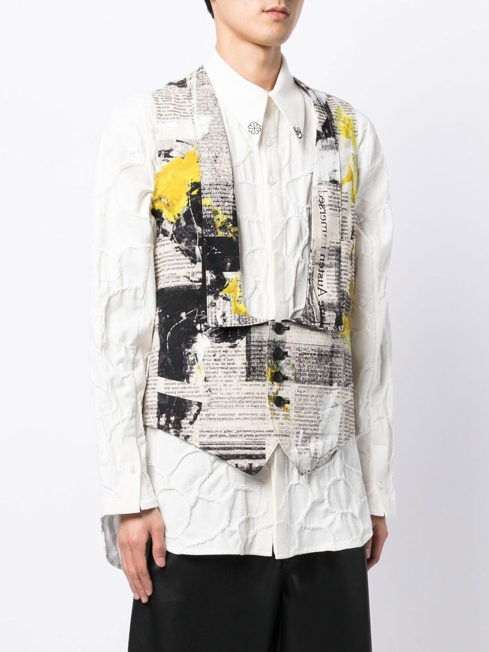 Newspaper-Print Waistcoat