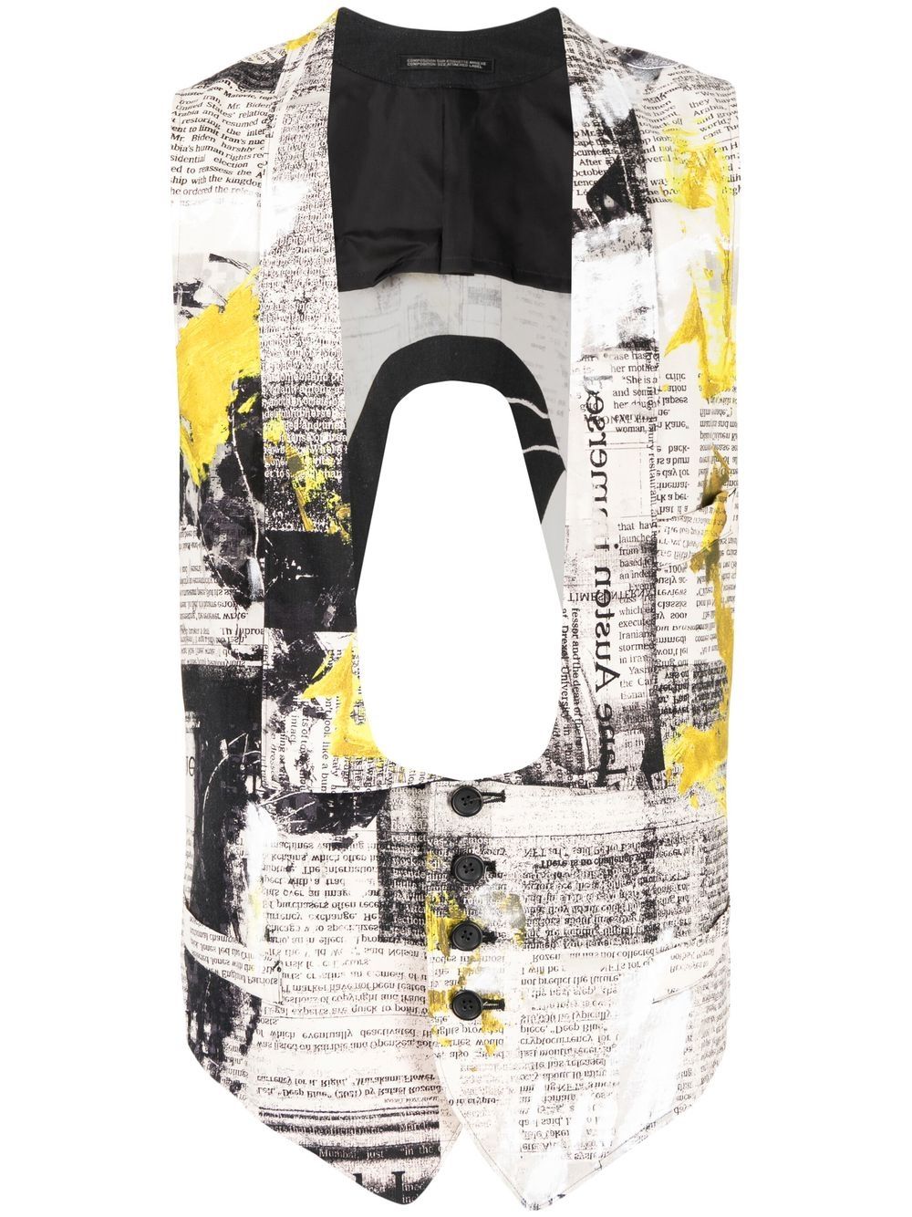 Newspaper-Print Waistcoat