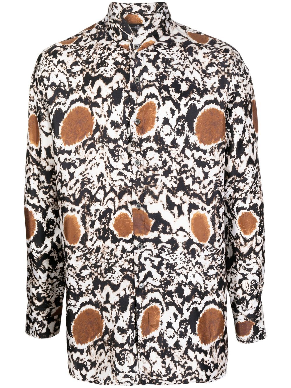 Abstract-Pattern Long-Sleeve Shirt