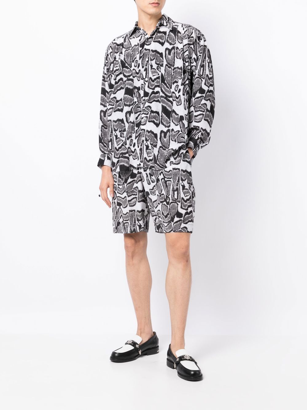 Abstract-Pattern Long-Sleeve Shirt