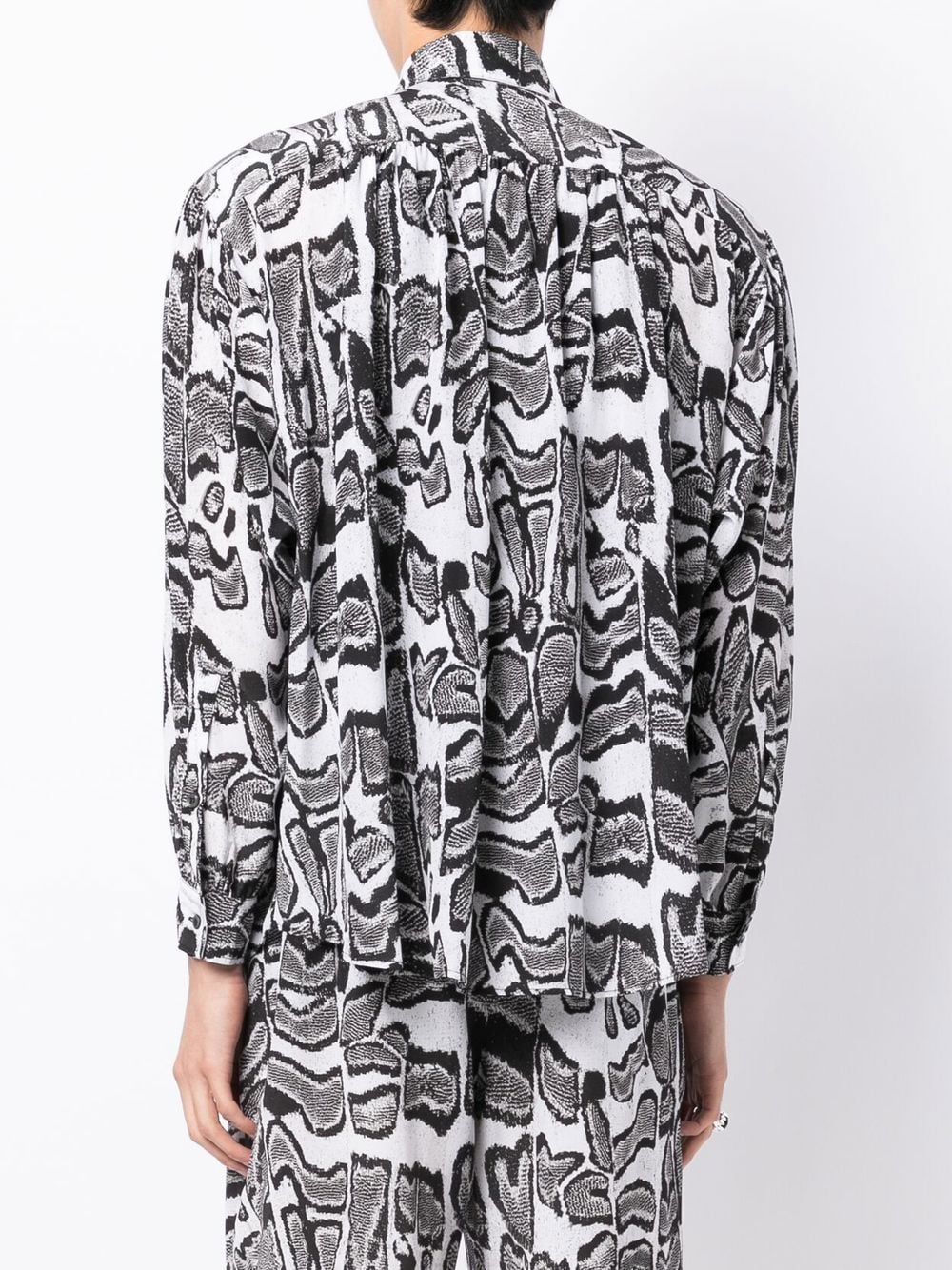 Abstract-Pattern Long-Sleeve Shirt