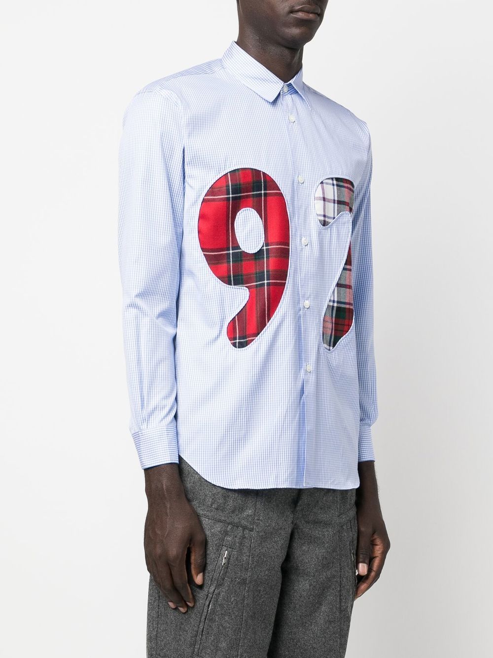 Check-Pattern Numbered Shirt