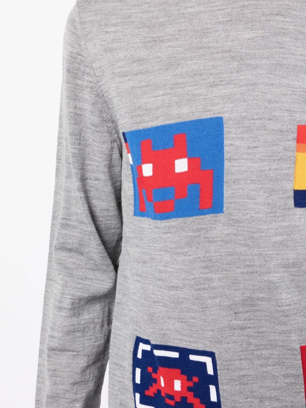 Graphic-Print Fine-Knit Jumper