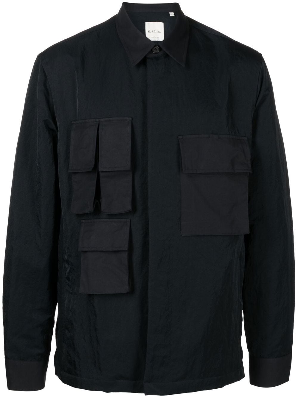 Multi-Pocket Pointed-Collar Overshirt