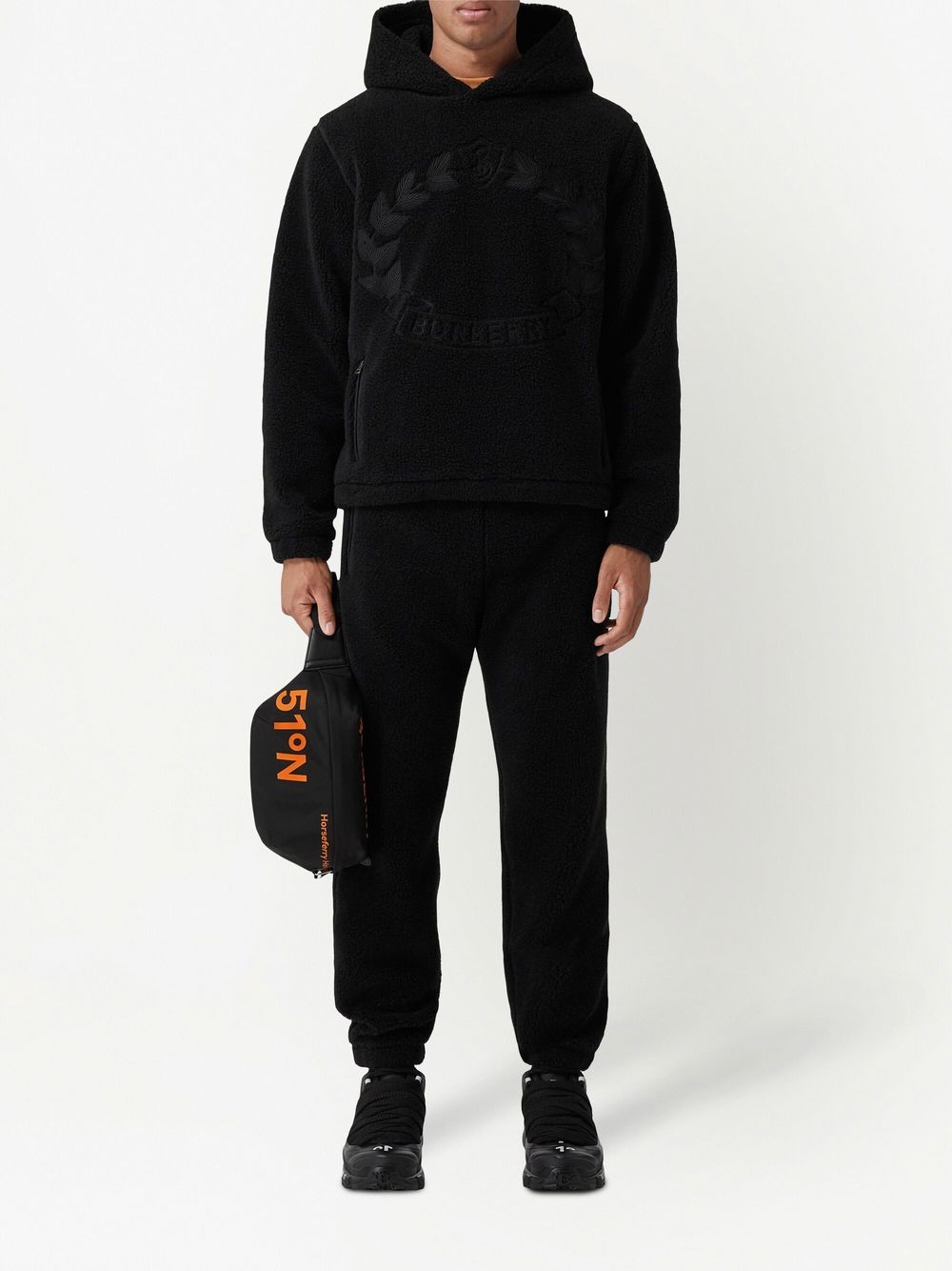 Embroidered-Logo Fleece Track Pants