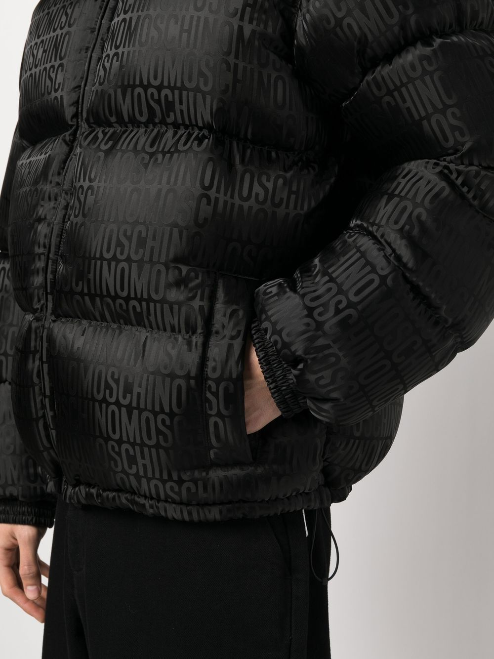 All-Over Logo Print Padded Jacket