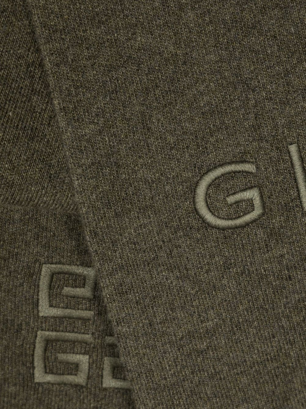 Logo-Embroidery Wool Scarf