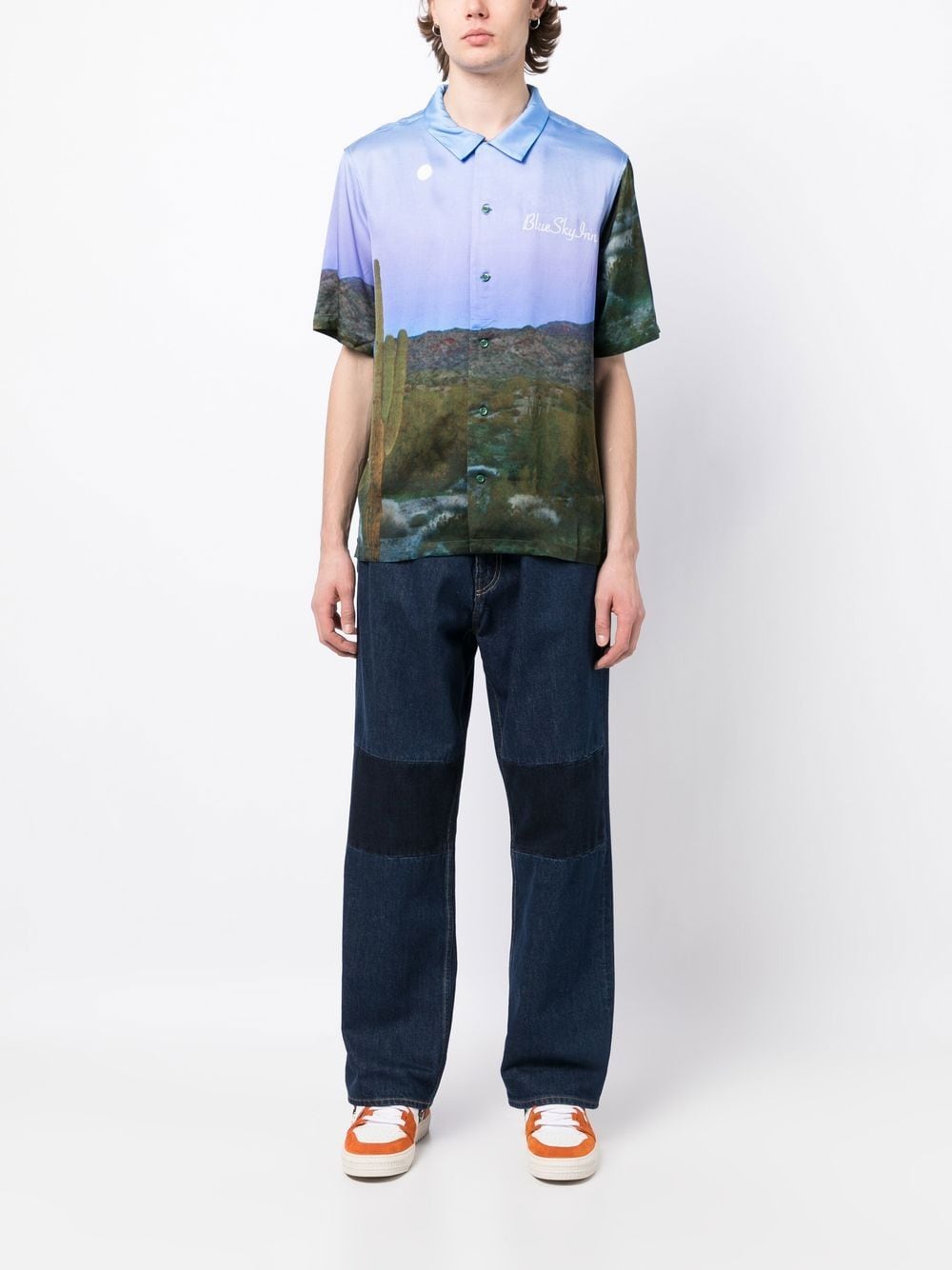 Landscape Print Short-Sleeve Shirt