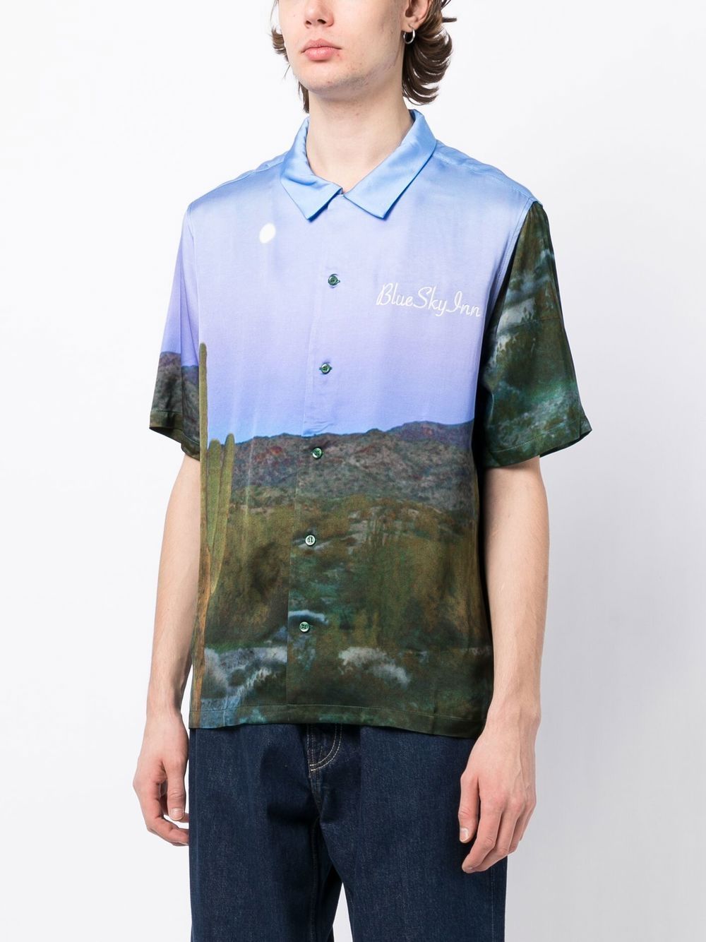 Landscape Print Short-Sleeve Shirt