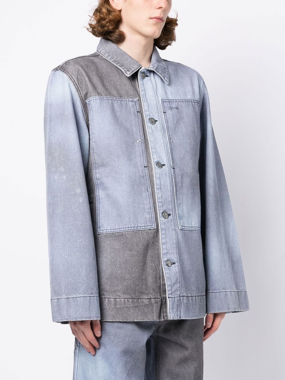 Two-Tone Denim Shirt Jacket