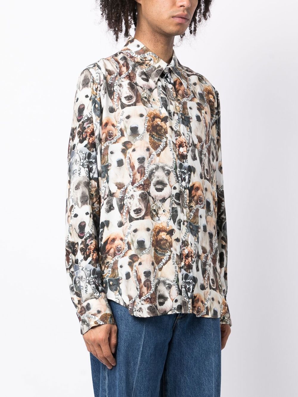 Pet-Print Short-Sleeved Shirt