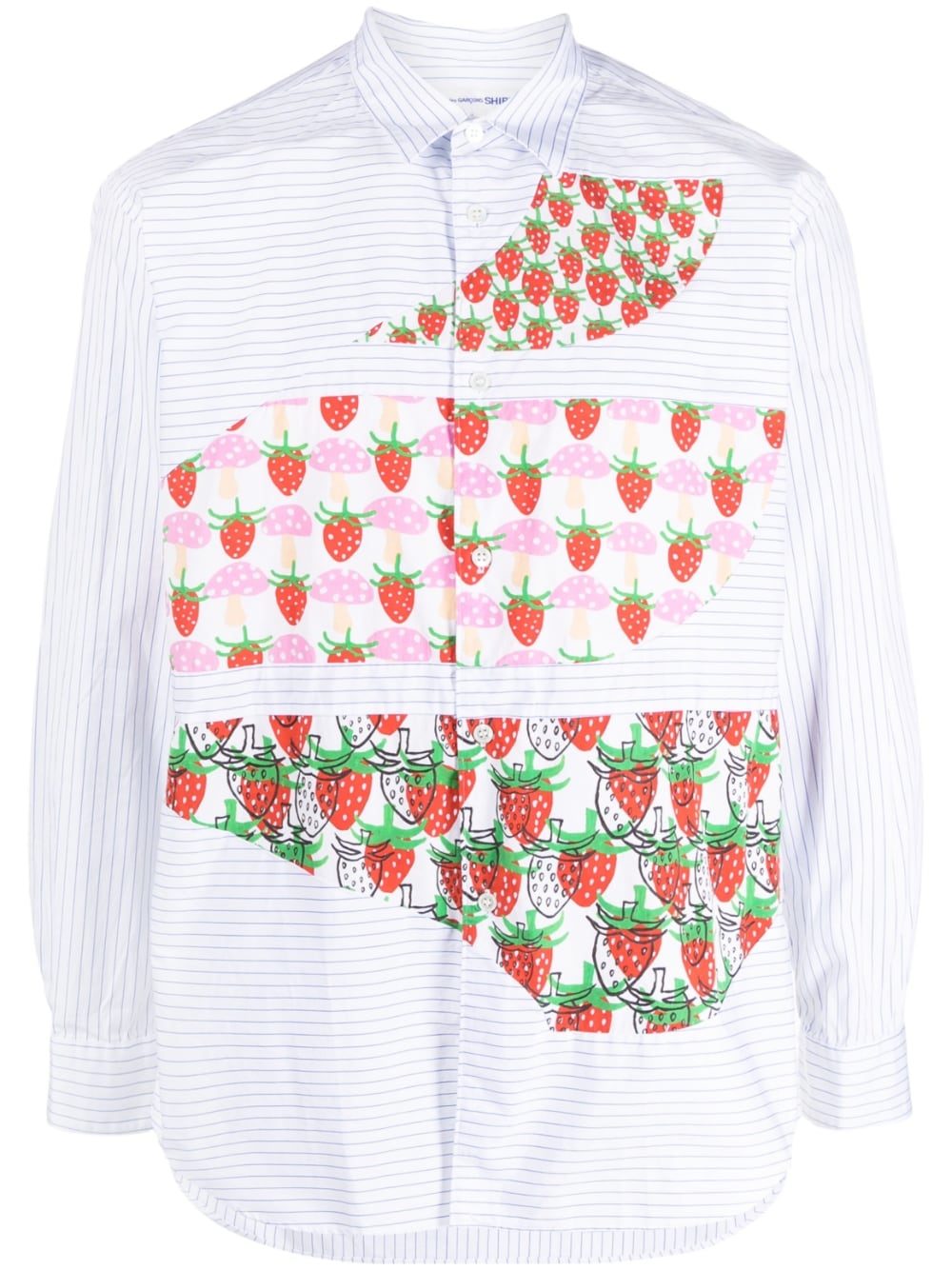 Strawberry-Print Panel Shirt