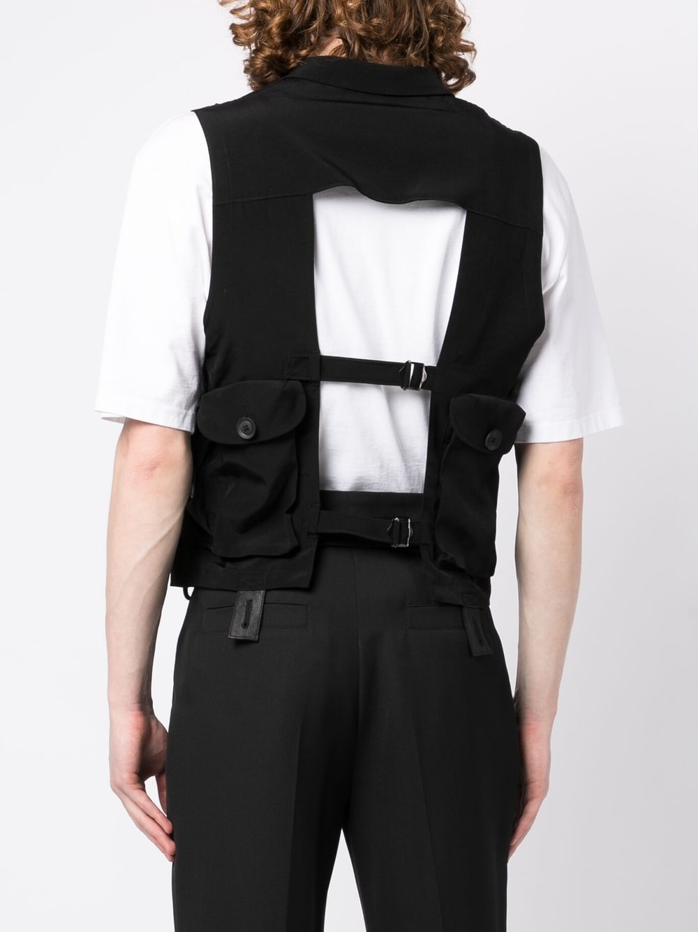 Peak-Lapel Sleeveless Vest