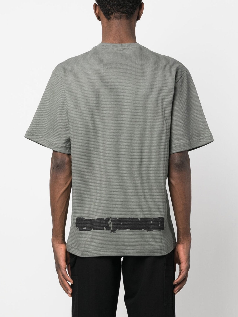 Grid-Print Cotton T-Shirt