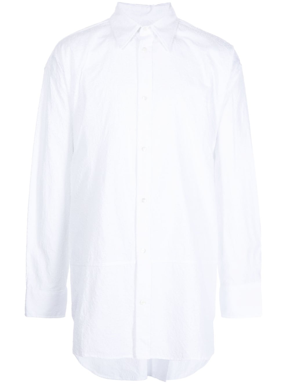 Distressed-Finished Poplin Shirt