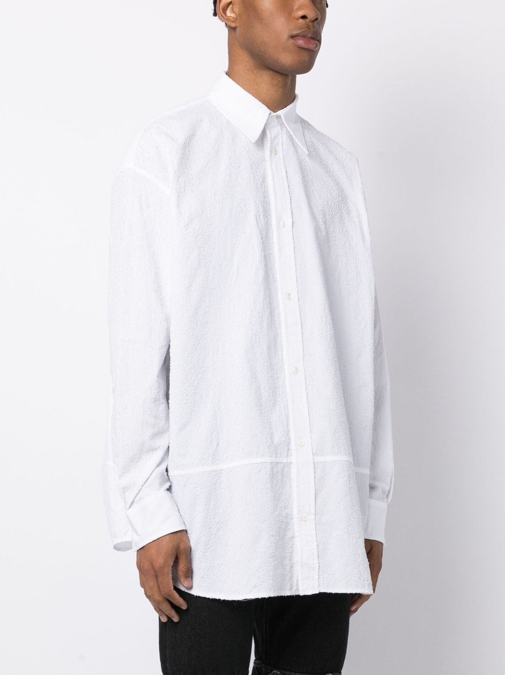 Distressed-Finished Poplin Shirt