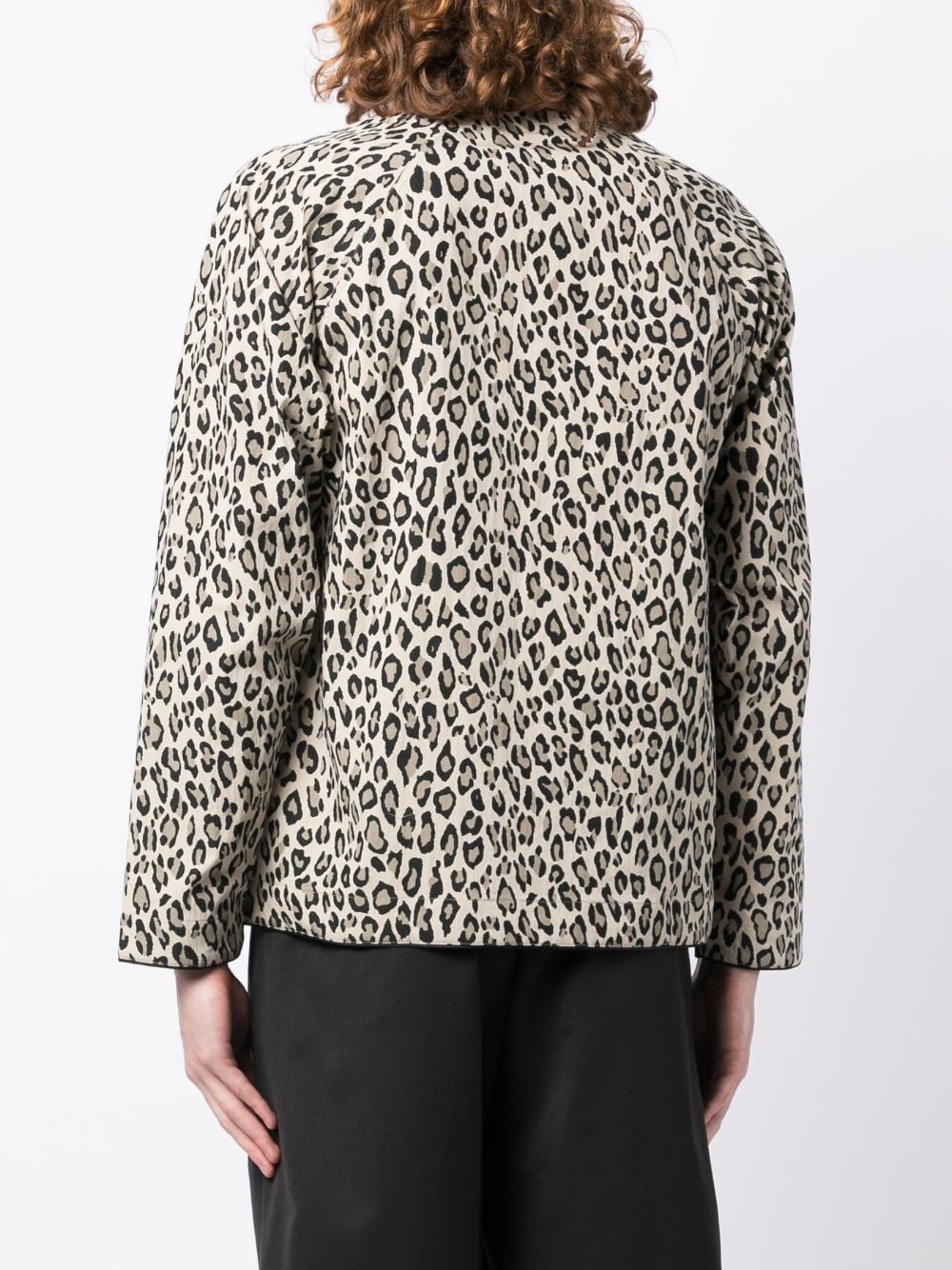 Leopard-Print V-Neck Shirt