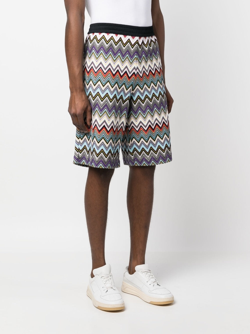 Zigzag-Woven Bermuda Shorts