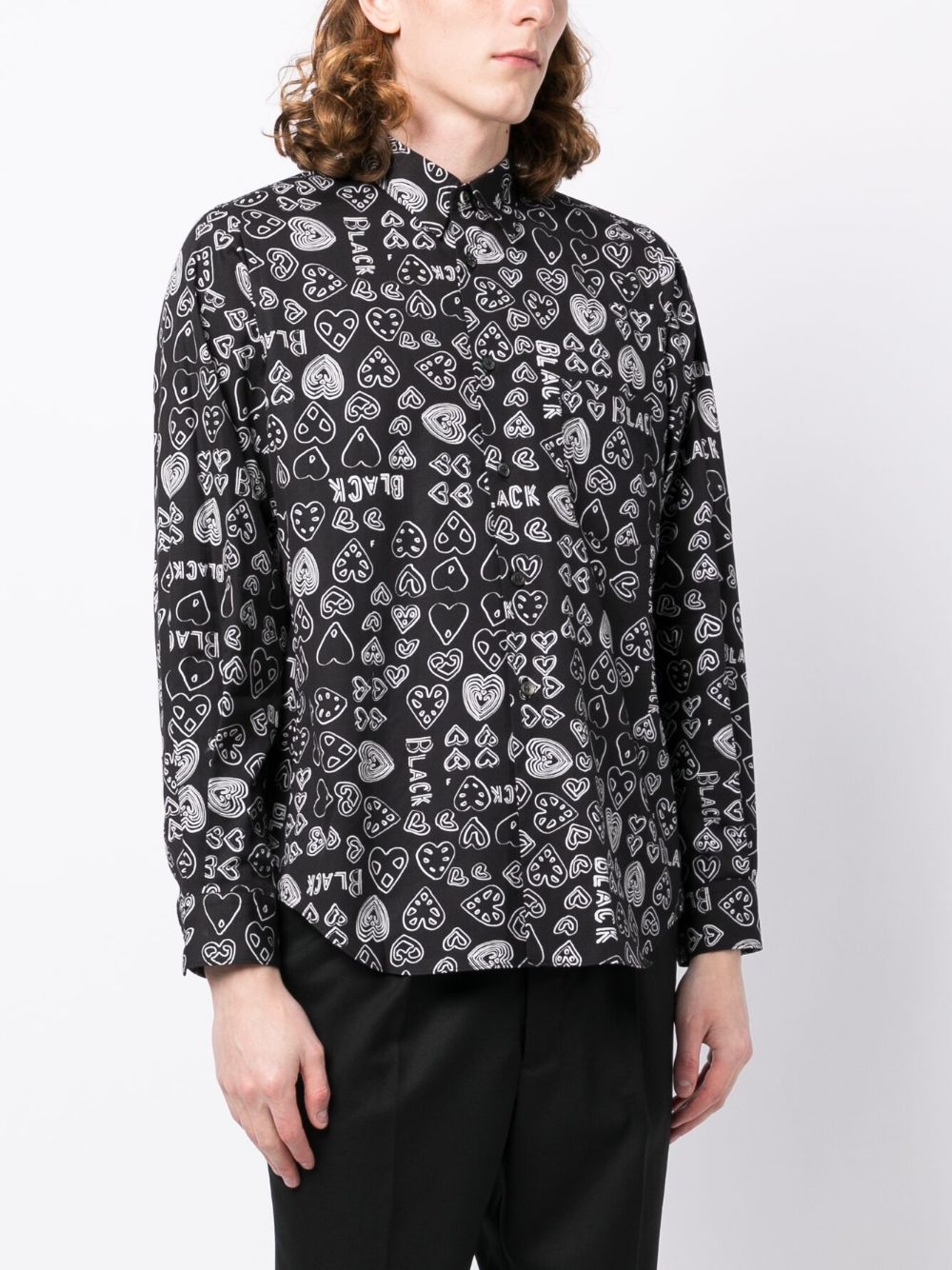 Heart-Print Cotton Shirt